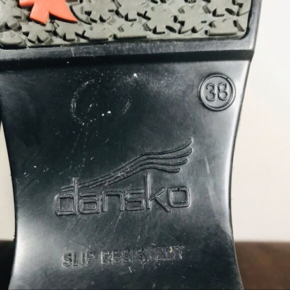 Dansko black leather patterned professional clogs - Picture 2 of 8